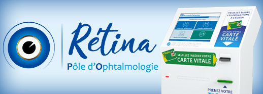Rétina Pôle d'ophtalmologie à Ducos – Martinique choisit la borne d’accueil patient Diffmed 